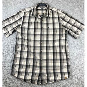 Carhartt Relaxed Fit Plaid Short Sleeve Button Front Shirt Mens L Tall